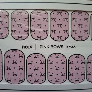 New Sealed NCLA Nail Wraps Pink Bows Self Adhesive Rare and Hard to Find